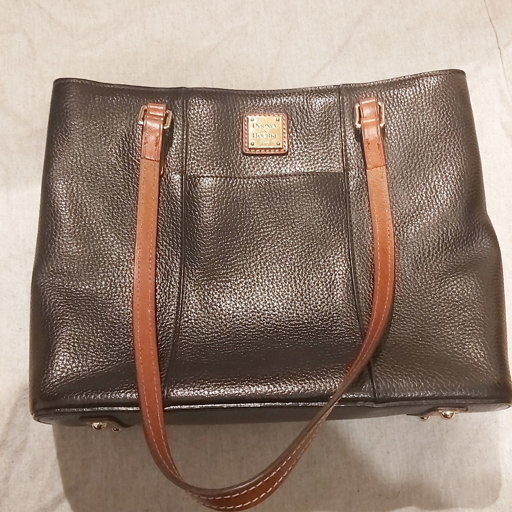 Dooney and Bourke Black pebbled leather wellington shopping tote